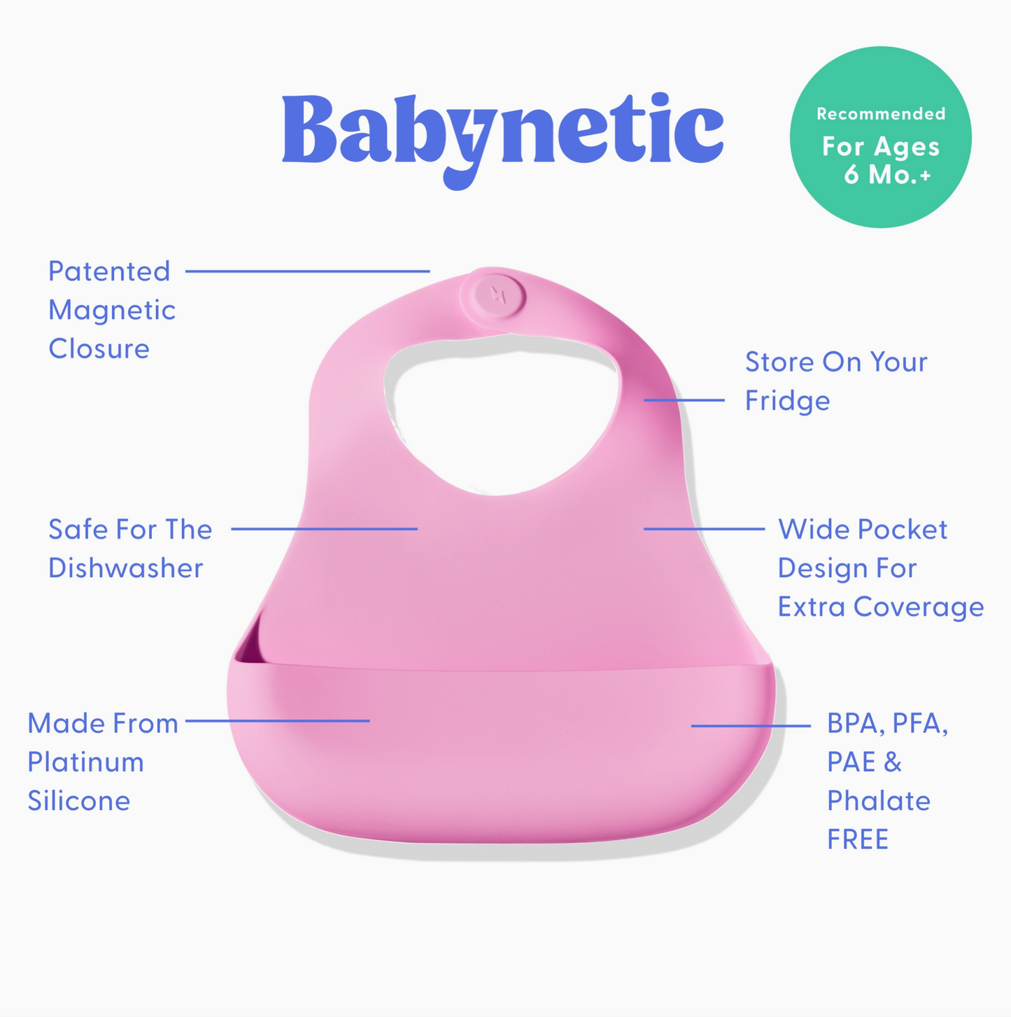 Magnetic Silicone Bib - Strawberry Dream