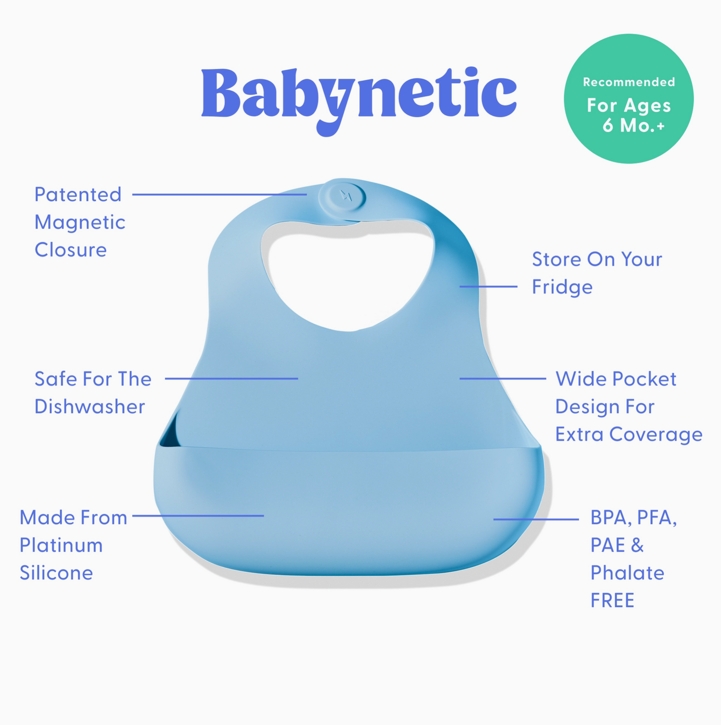 Magnetic Silicone Bib - Blueberry Burst