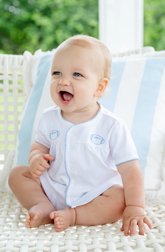 Blue Football Layette Set