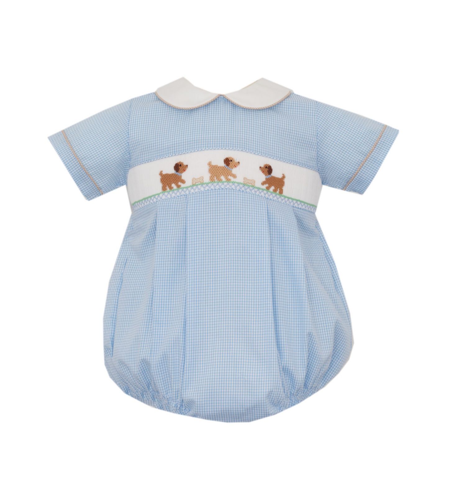 Puppies Light Blue Check Bubble