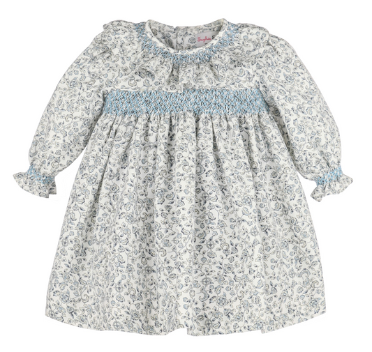 Heirloom Floral Dress - Blue