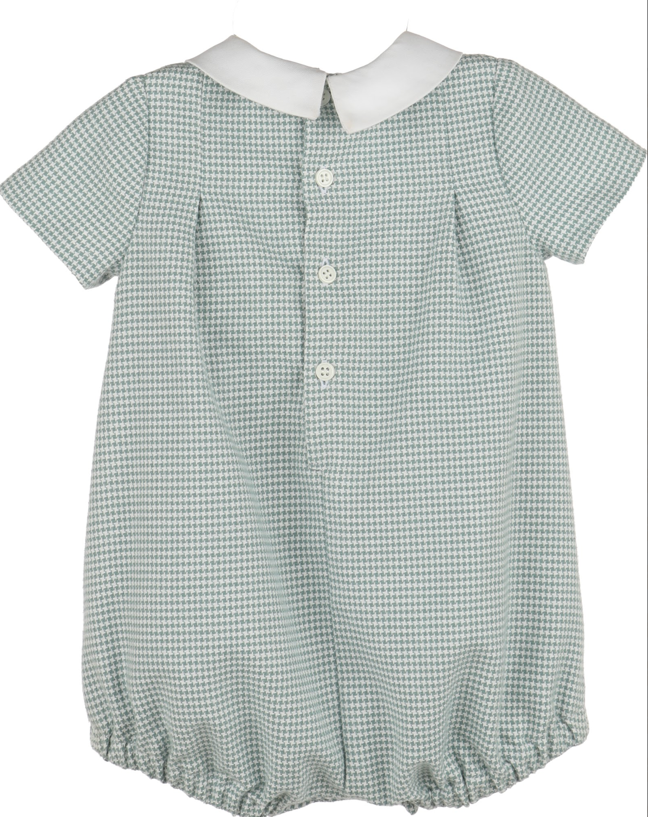 Checks Smocked Boy Bubble - Green