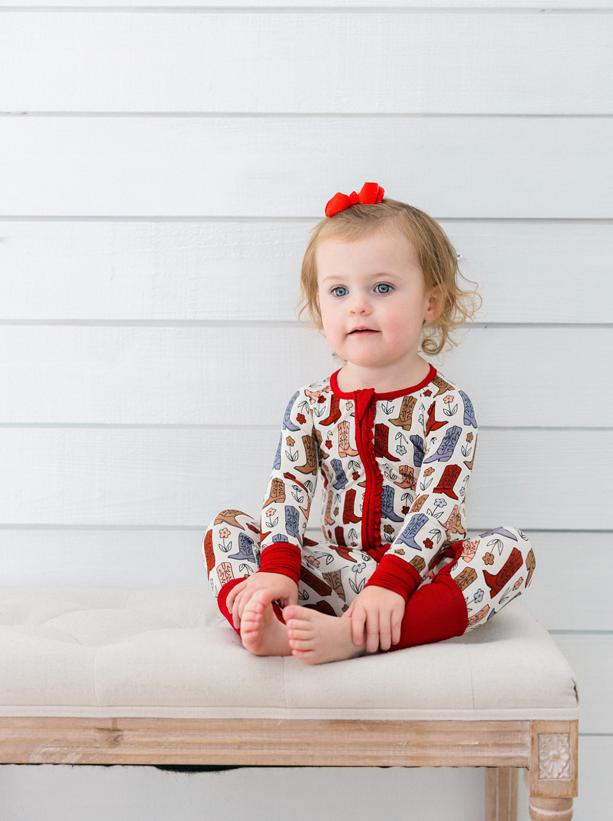 Boots and Blooms Ruffle Romper