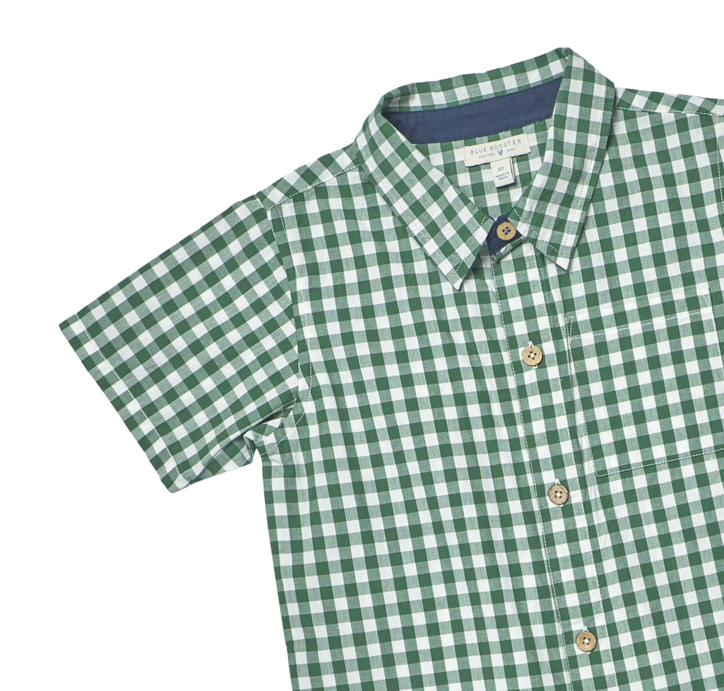 Pink Chicken Boys Jack Shirt - Green White Check