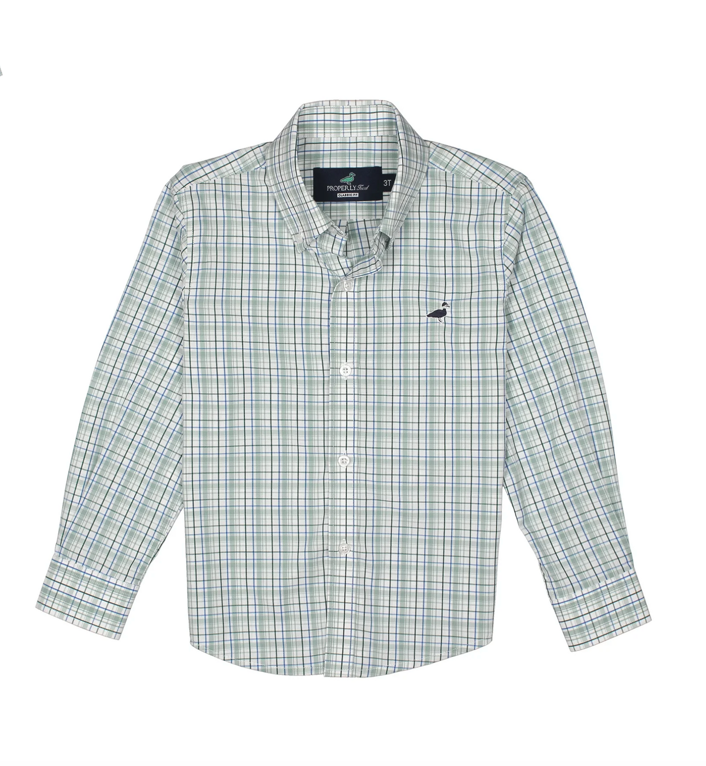 Boys Seasonal Sportshirt Sage Stream