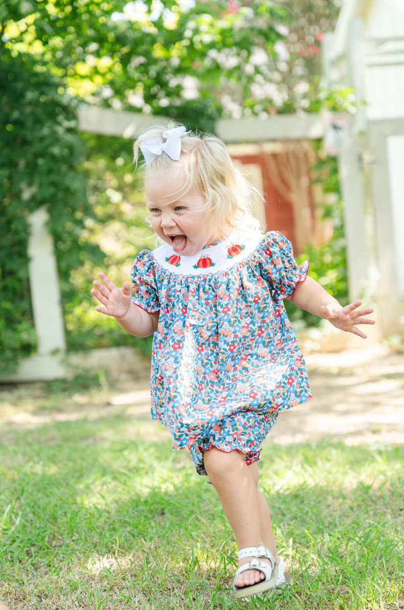 Smocked Floral Pumpkin Bloomer Set