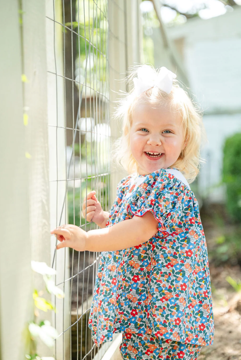 Smocked Floral Pumpkin Bloomer Set