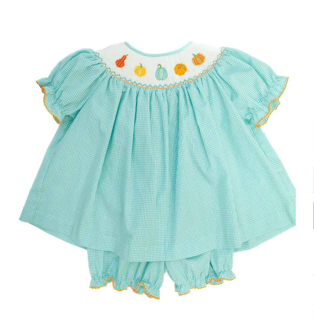 Smocked Fall Gourds Bloomer Set