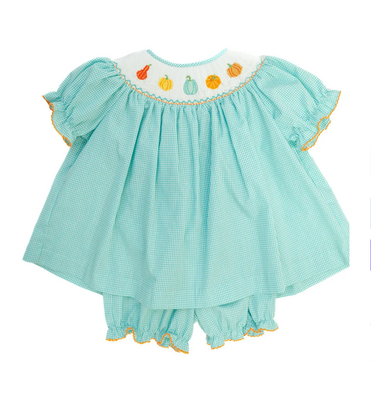 Smocked Fall Gourds Bloomer Set