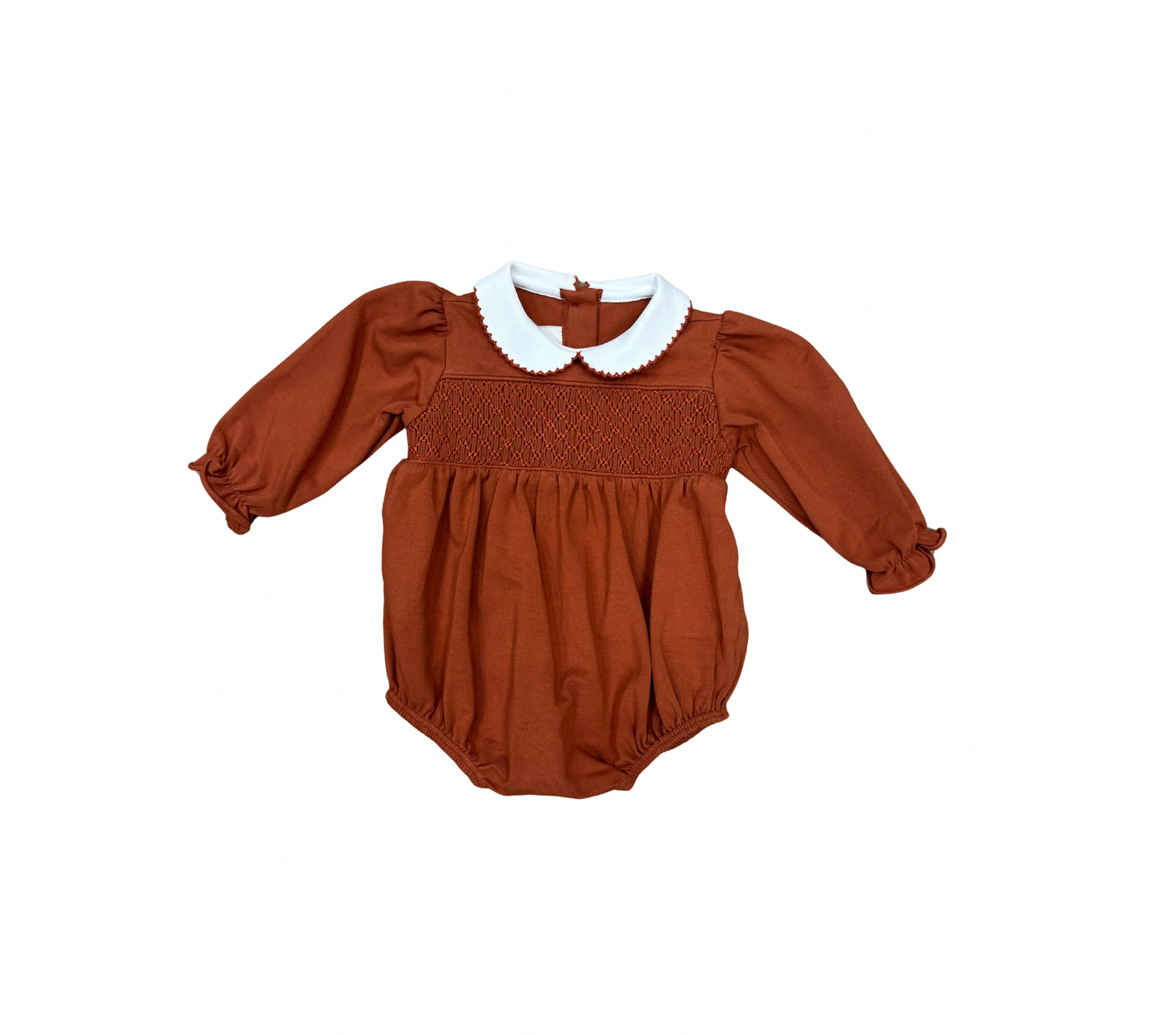 Golden Orange Smocked Bubble