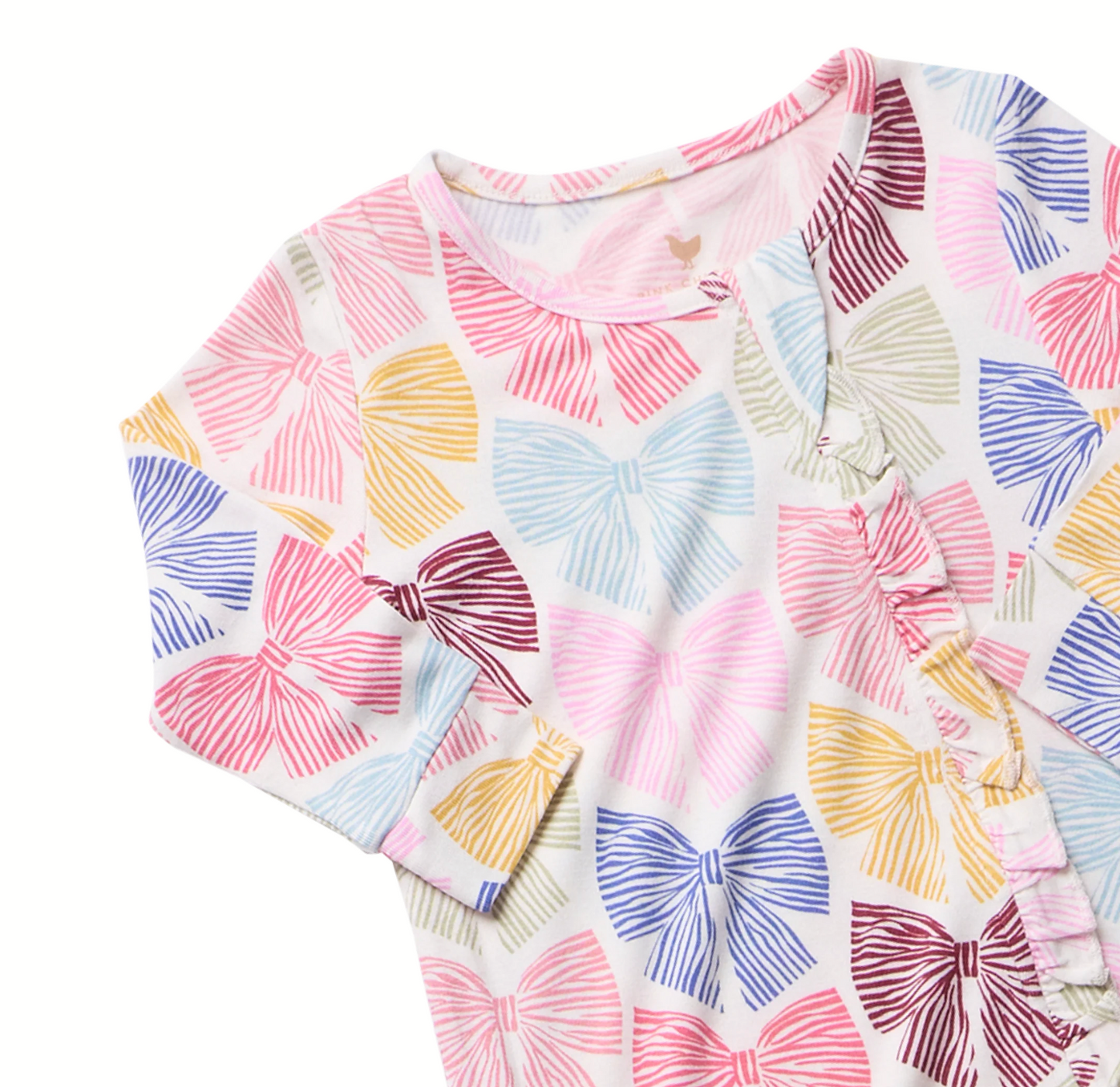 Baby Girls Ruffle Bamboo Romper - Bright Multi Bows