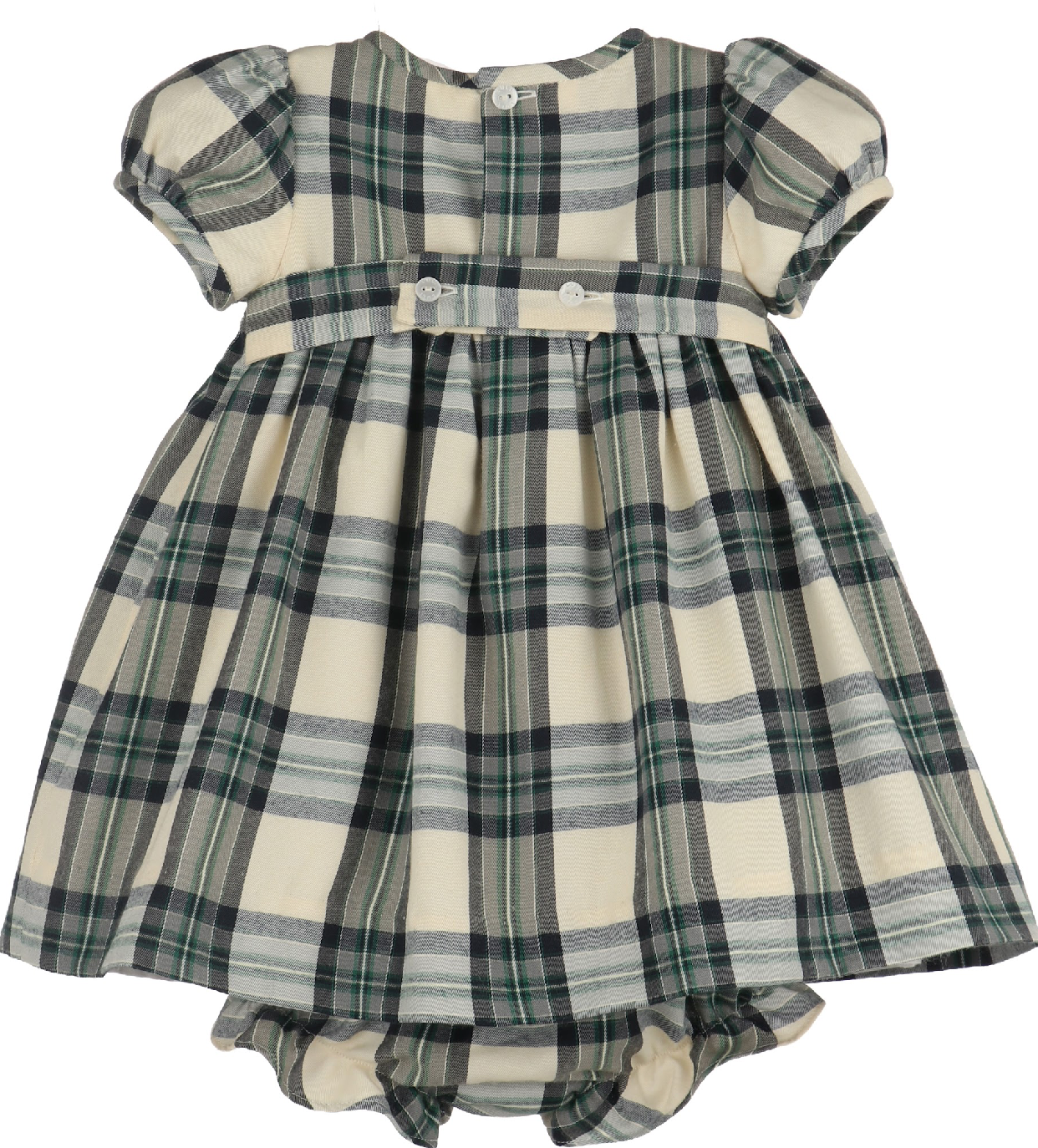 Tea Time Checks Smock Dress - Green