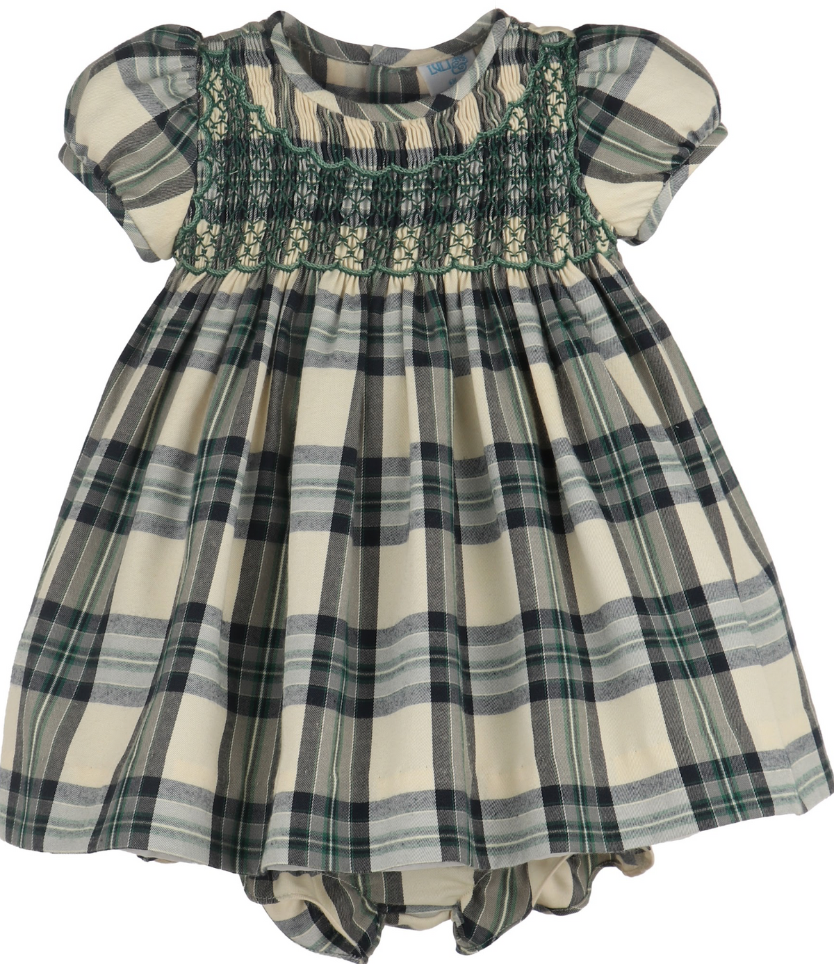 Tea Time Checks Smock Dress - Green