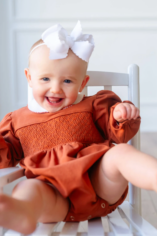 Golden Orange Smocked Bubble