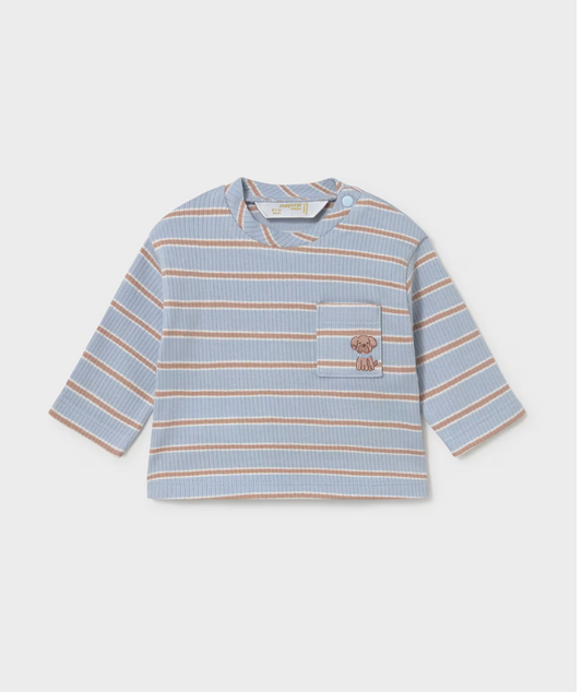 Blue and Coco Striped Baby Shirt