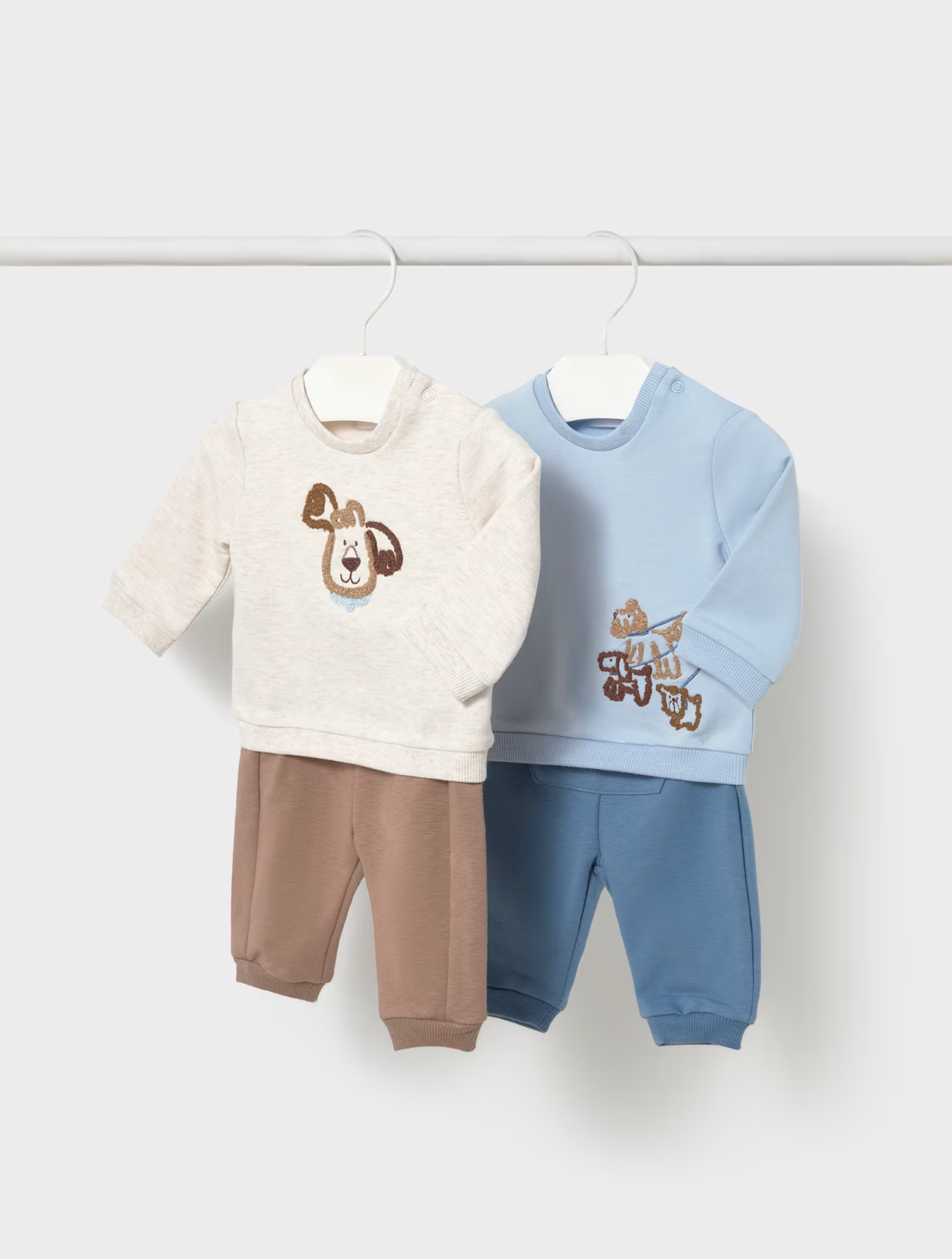 Puppy Dog Sweatsuit Set - Blue or Coco