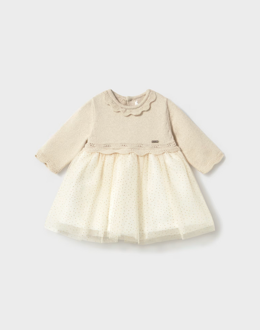 Baby Girl Tulle Dress - Champagne
