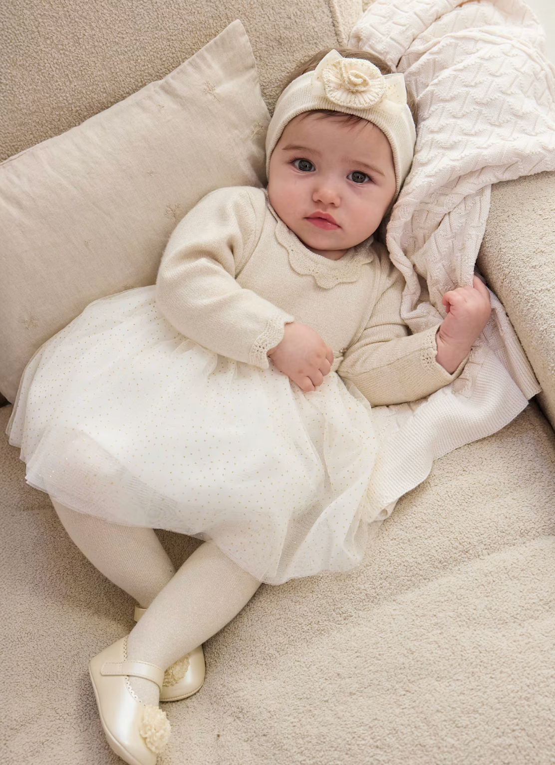 Baby Girl Tulle Dress - Champagne