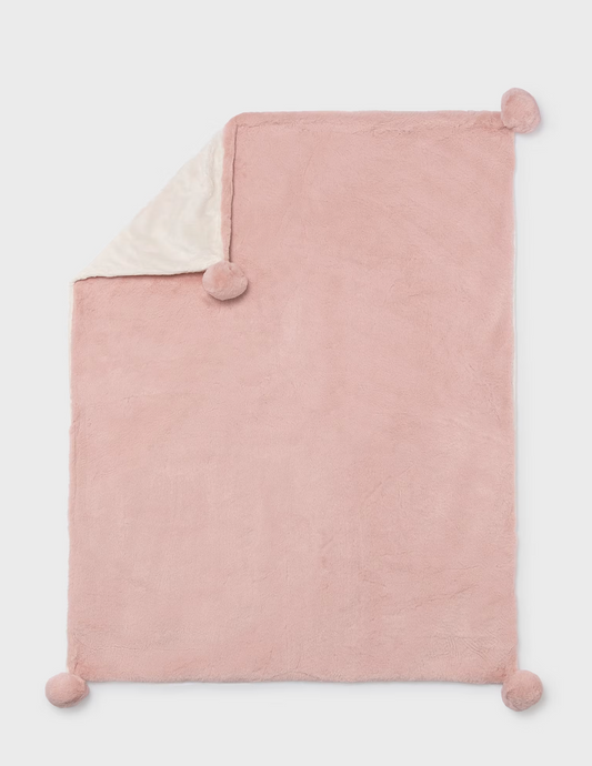Pom-Pom Blanket - Baby Pink or Champagne