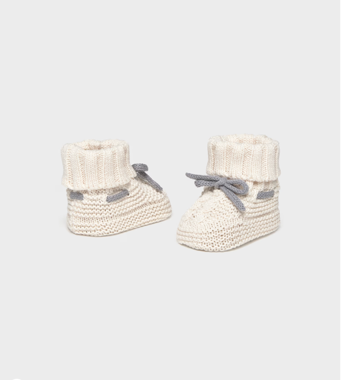 Knit Baby Booties - Cream
