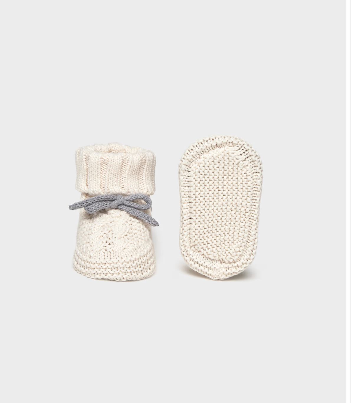 Knit Baby Booties - Cream