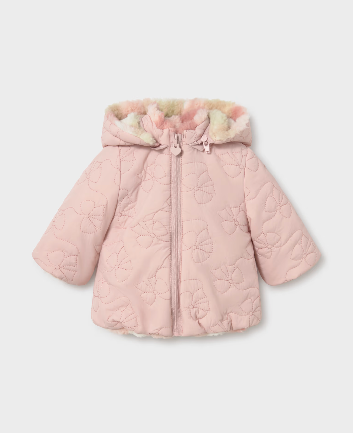 Pink Bow Reversible Puffer Jacket