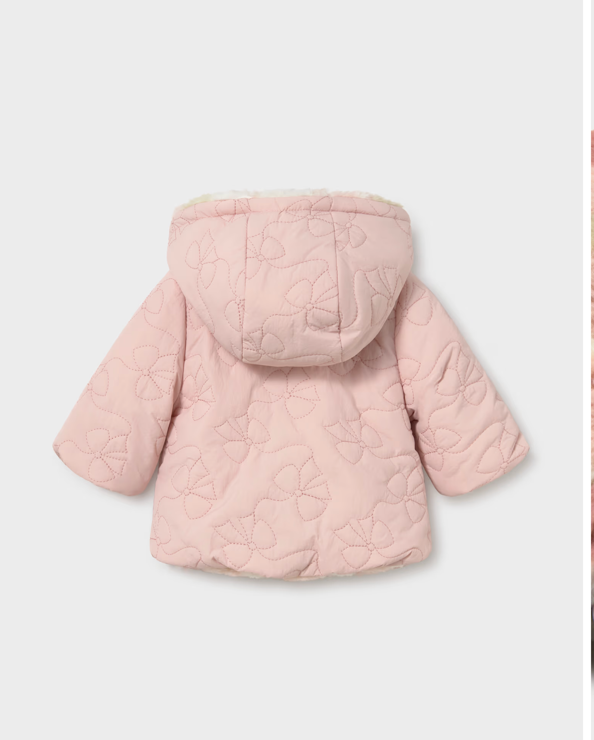 Pink Bow Reversible Puffer Jacket