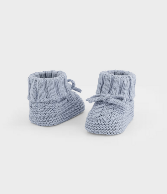 Knit Baby Booties - Blue