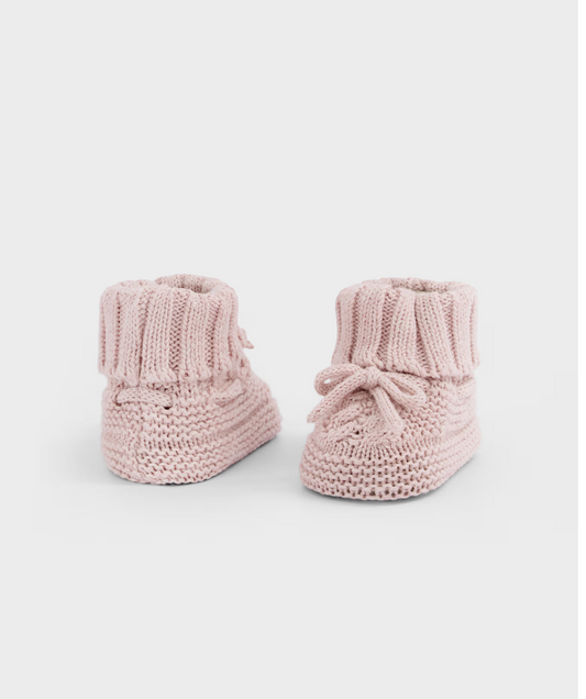Knit Baby Booties - Pink