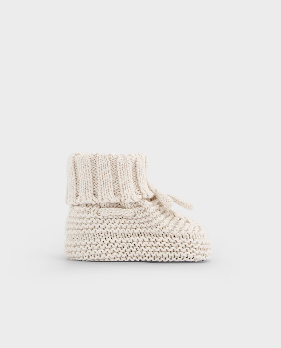 Knit Baby Booties - Cream