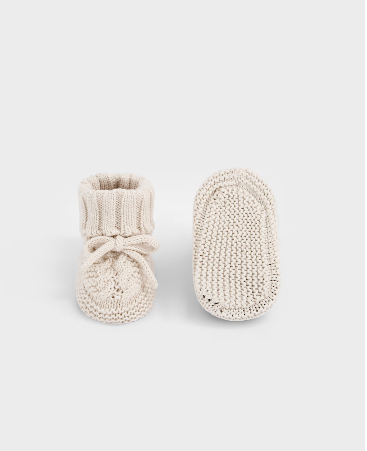 Knit Baby Booties - Cream