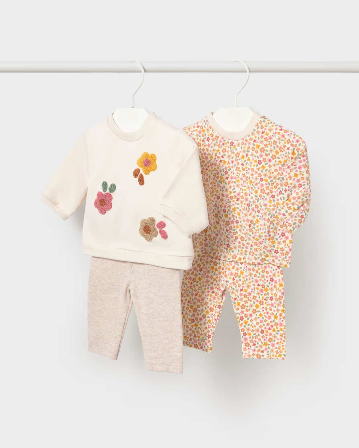 Baby Girl Flower Sweatsuit Set