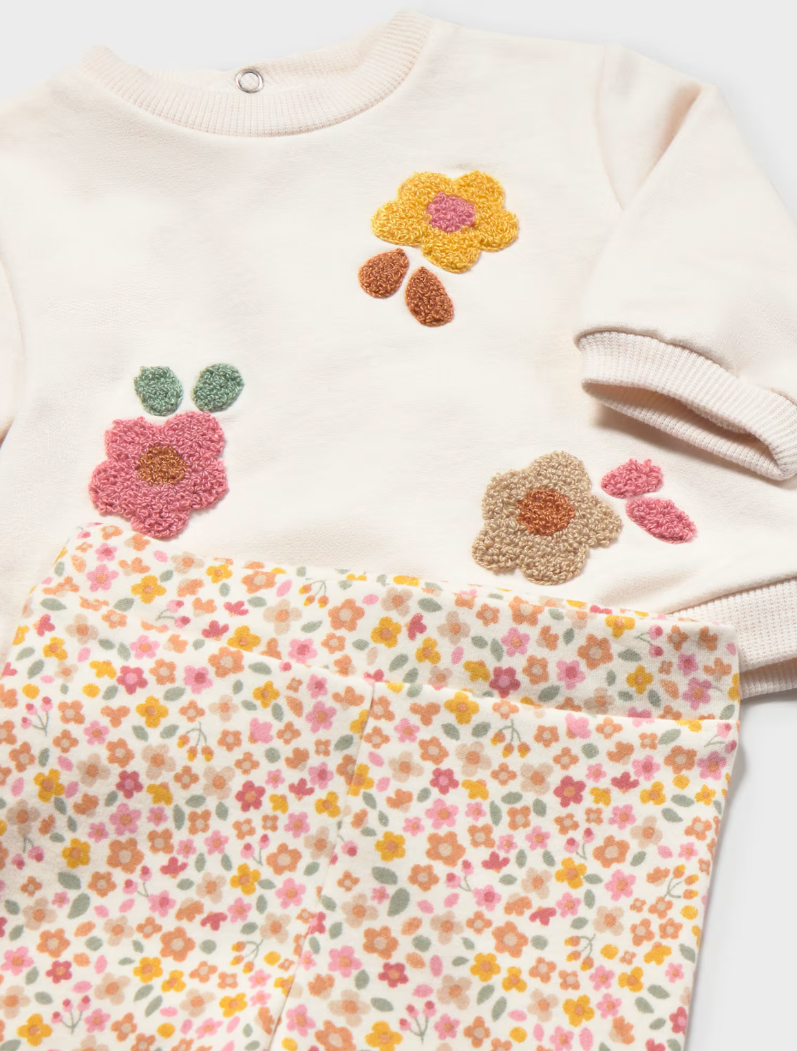 Baby Girl Flower Sweatsuit Set