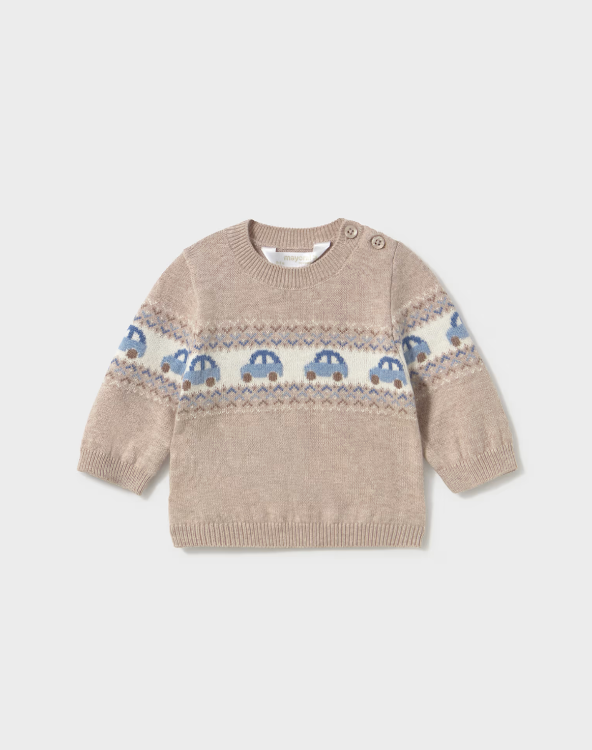 Car Jacquard Baby Boy Sweater