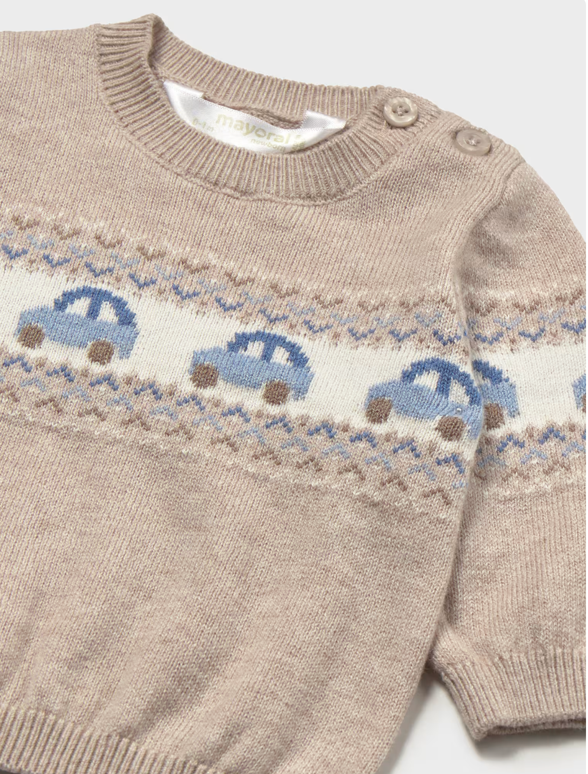 Car Jacquard Baby Boy Sweater