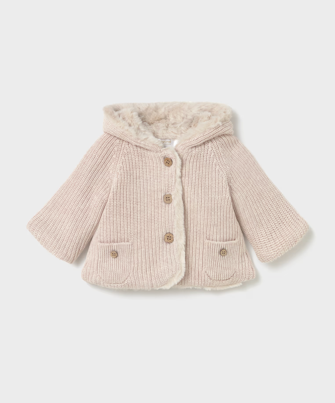 Baby Girl Pompom Knit Cardigan - Oat