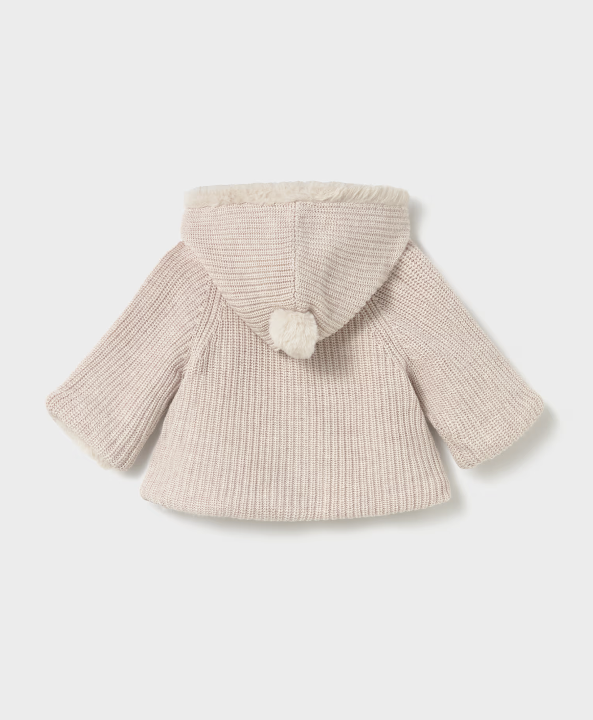 Baby Girl Pompom Knit Cardigan - Oat