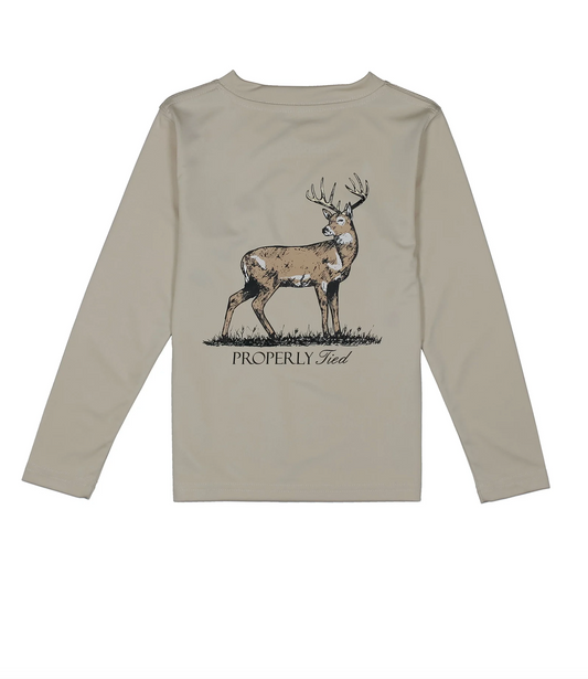 Boys Performance Tee - Whitetail Linen