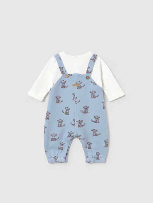 Puppy Print Baby Boy One-Piece