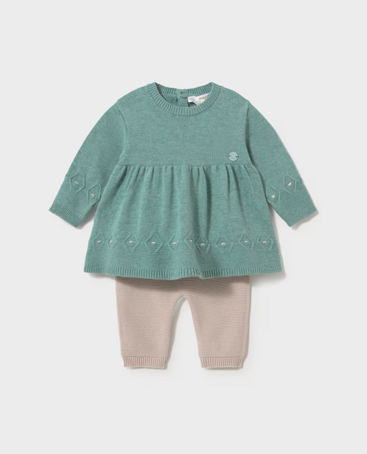 Baby Girl Teal Sweater and Pant Set