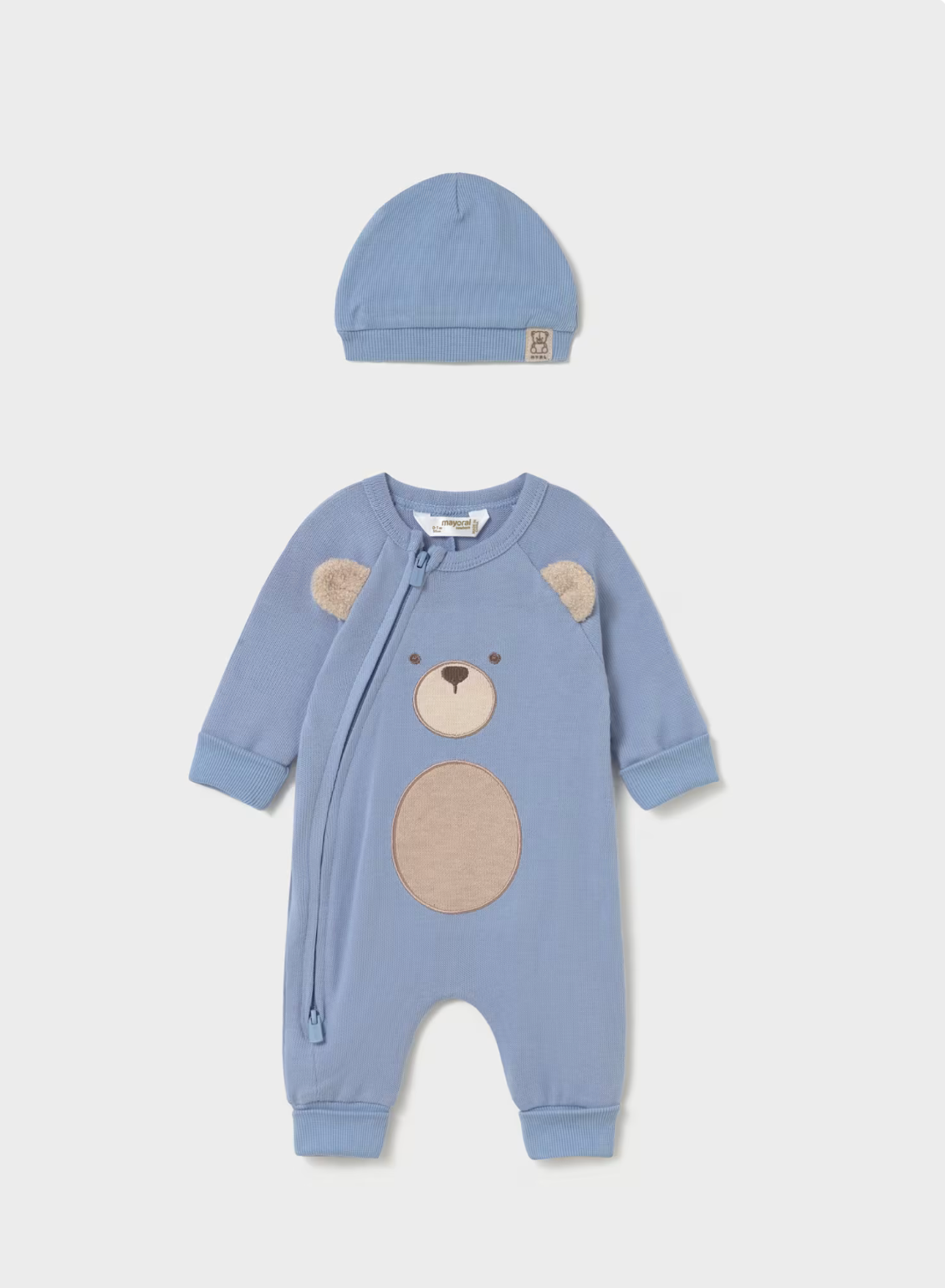 Baby Boy Bear One-Piece - Tan or Blue