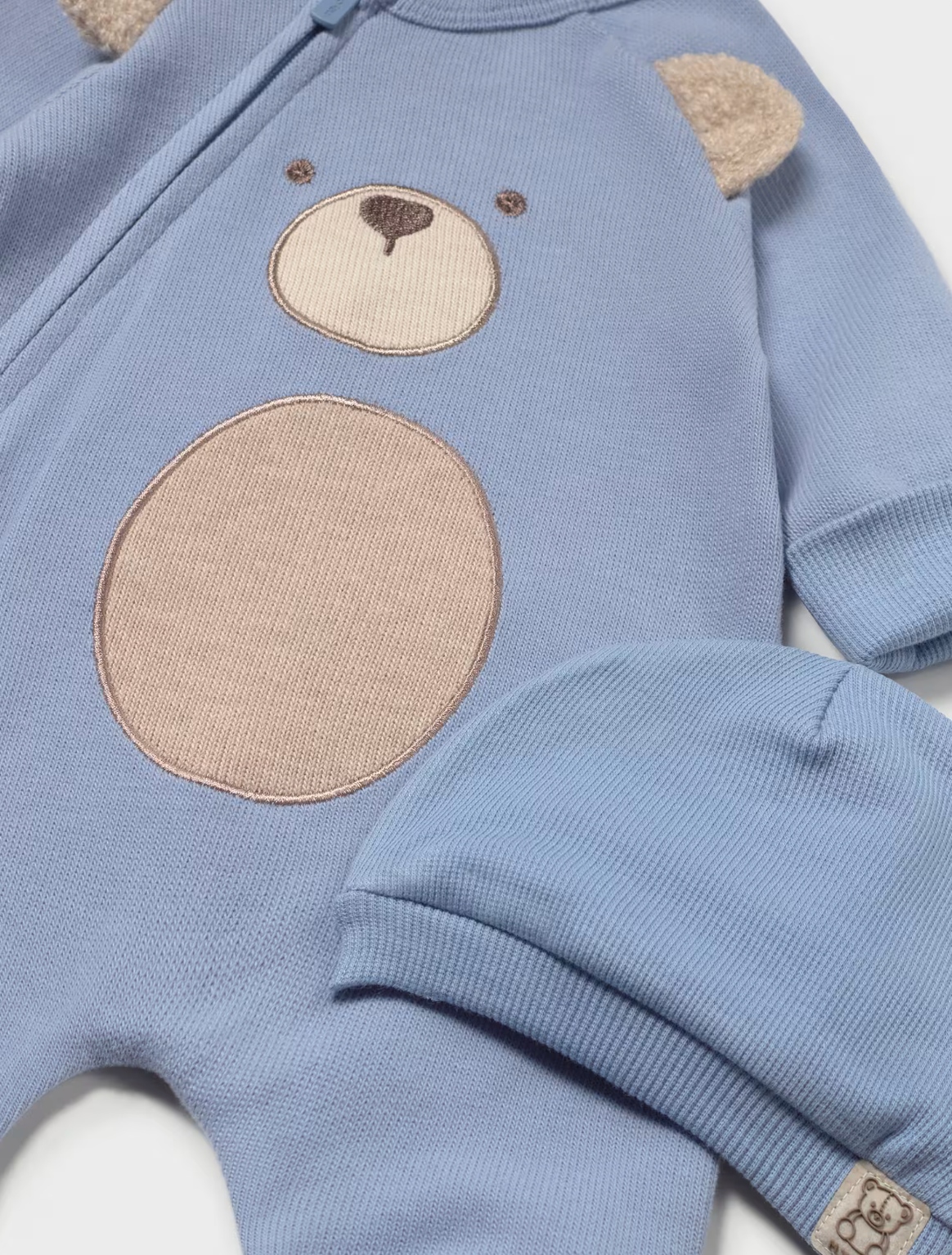 Baby Boy Bear One-Piece - Tan or Blue