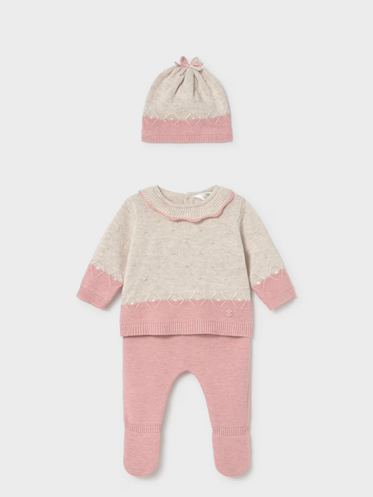 Baby Girl 3-Piece Knit Set - Pink