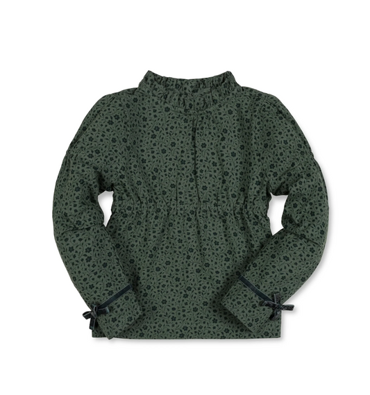 Organic Ruffle Neck Knit Top