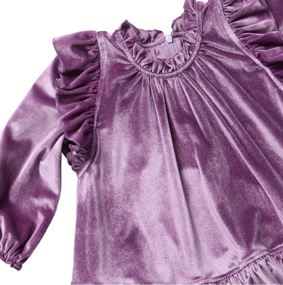 Girls Harper Dress - Lavender Velour