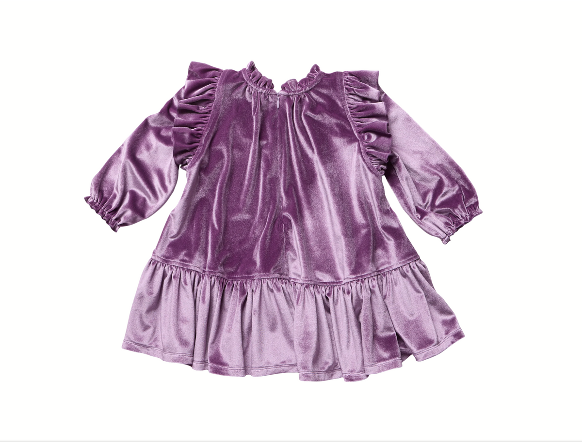 Girls Harper Dress - Lavender Velour