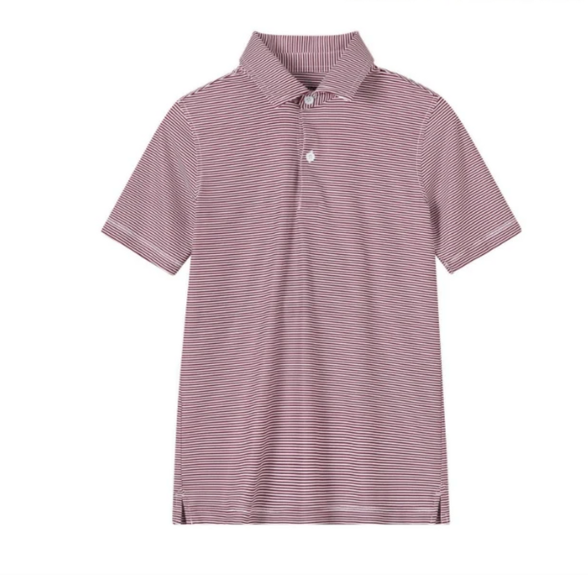 Maroon and White Micro Stripe Polo