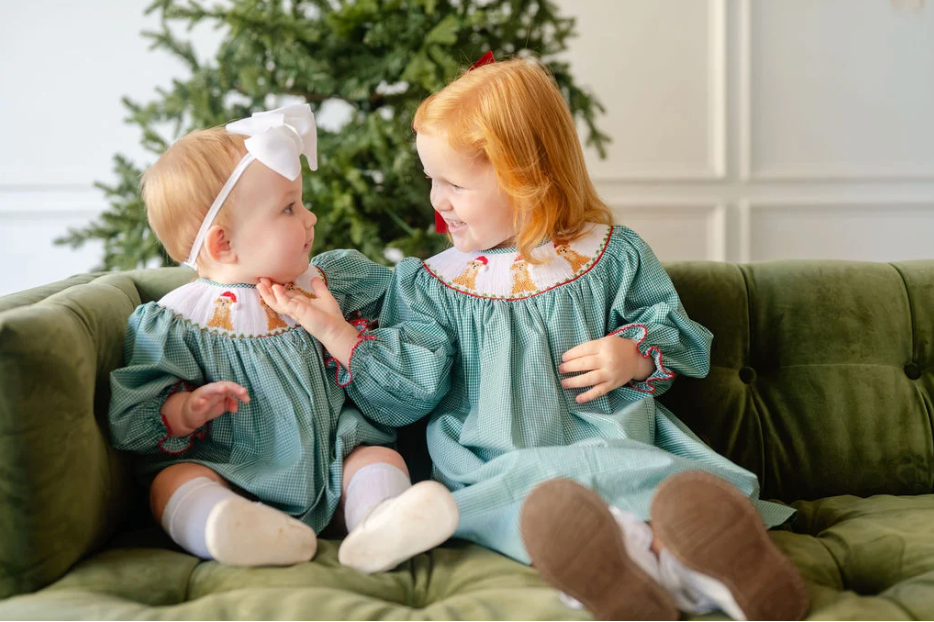 Santa Dogs Smocked Helen Dress
