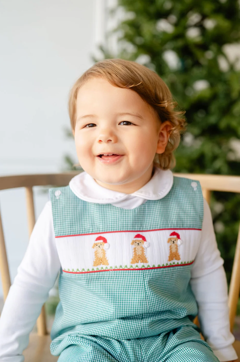 Smocked Santa Dogs Longall