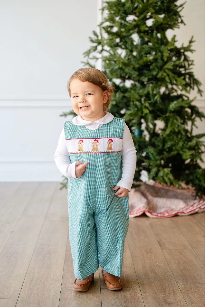 Smocked Santa Dogs Longall